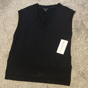 NEW WITH TAGS ATHLETA RETROERRY V-NECK SLEEVELESS SWEATSHIRT IN BLACK SIZE S
